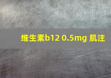 维生素b12 0.5mg 肌注